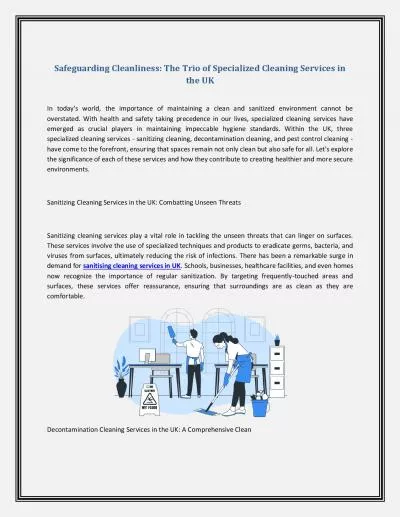 Safeguarding Cleanliness: The Trio of Specialized Cleaning Services in the UK