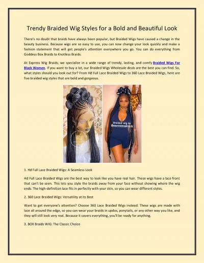 Trendy Braided Wig Styles for a Bold and Beautiful Look