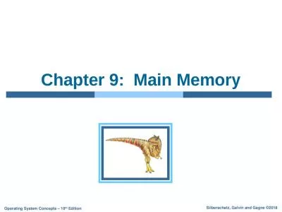 Chapter 9:  Main Memory Chapter 9:  Memory Management