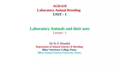 AGB 610 Laboratory Animal Breeding