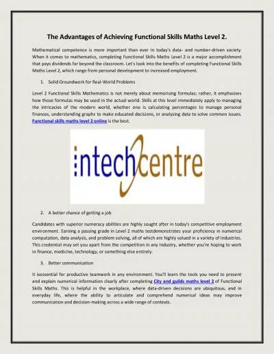 The Advantages of Achieving Functional Skills Maths Level 2.