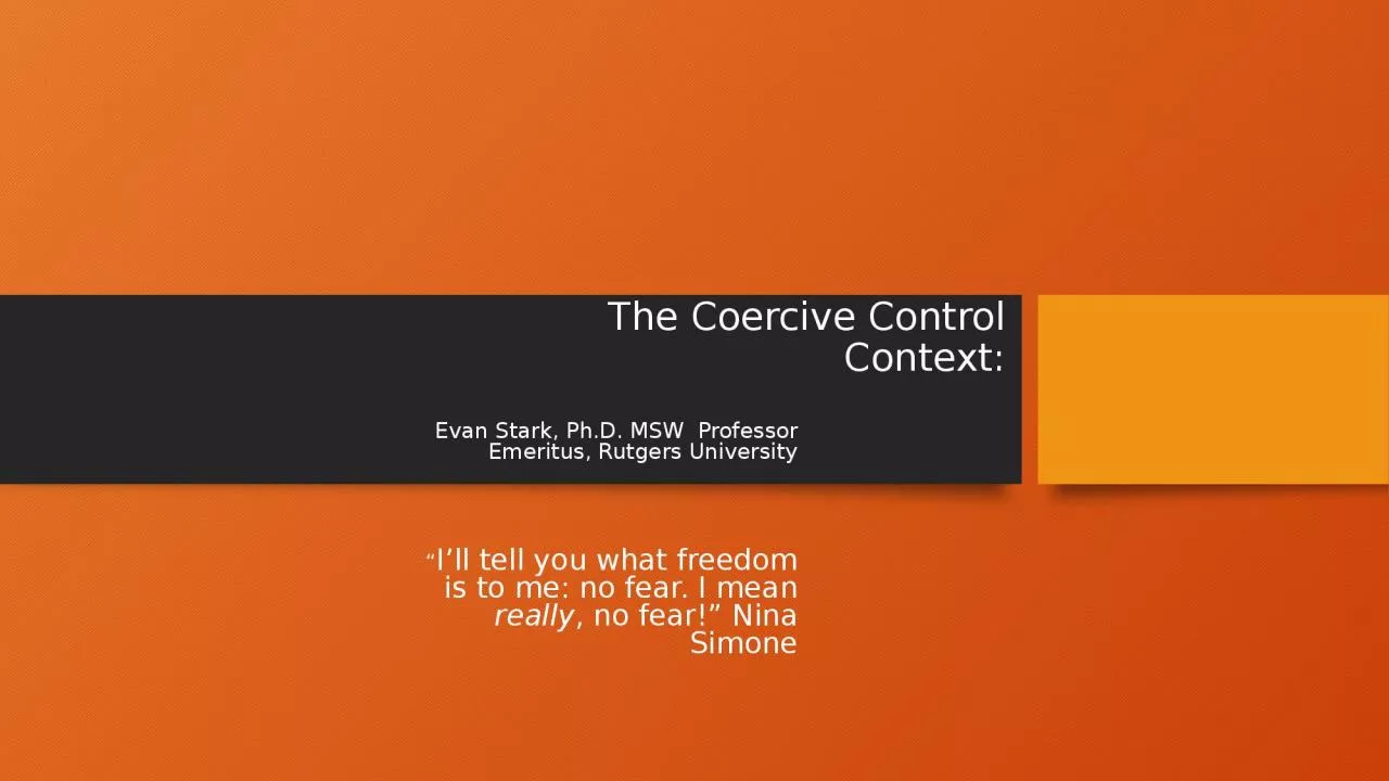 The  Coercive Control Context: