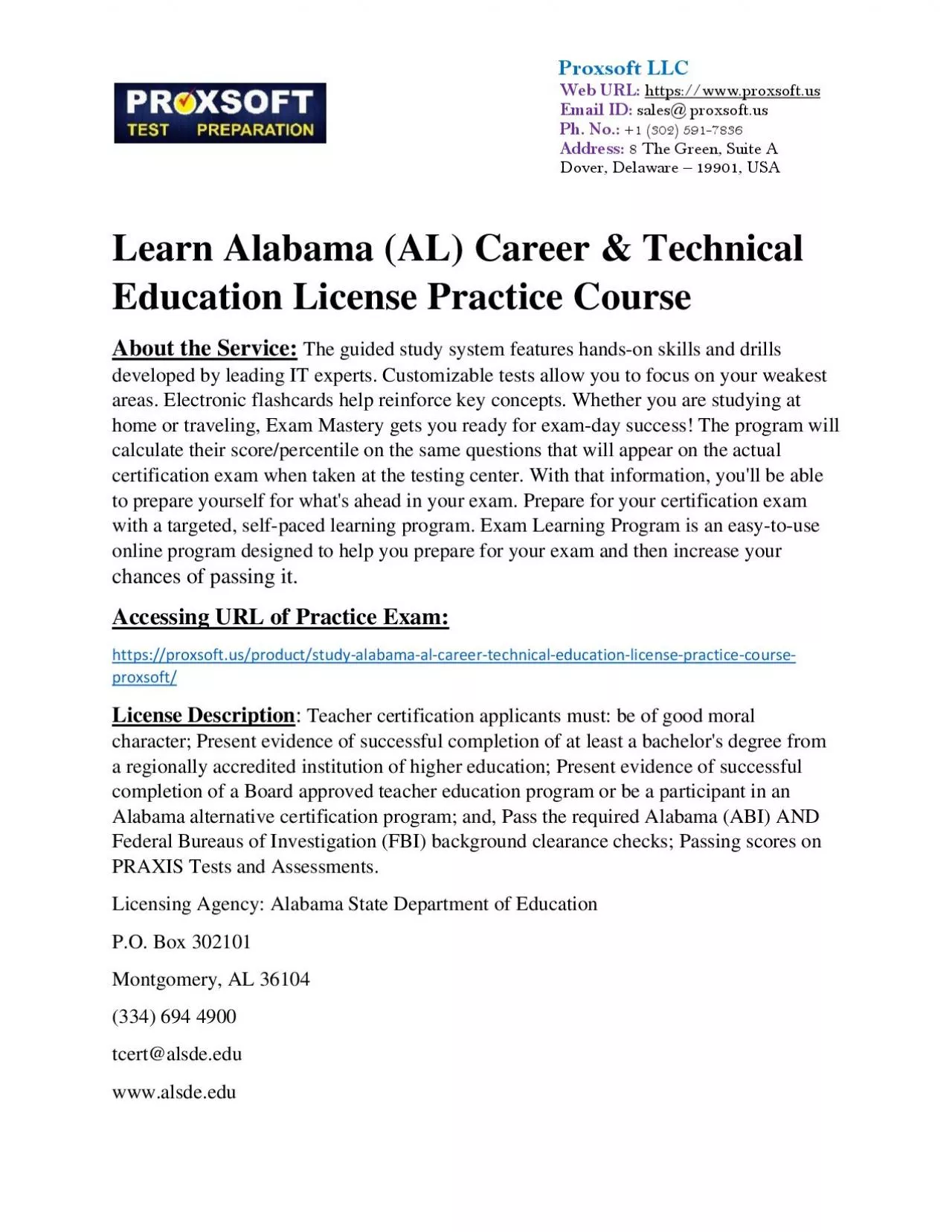 PDF-Learn Alabama (AL) Career & Technical Education License Practice Course