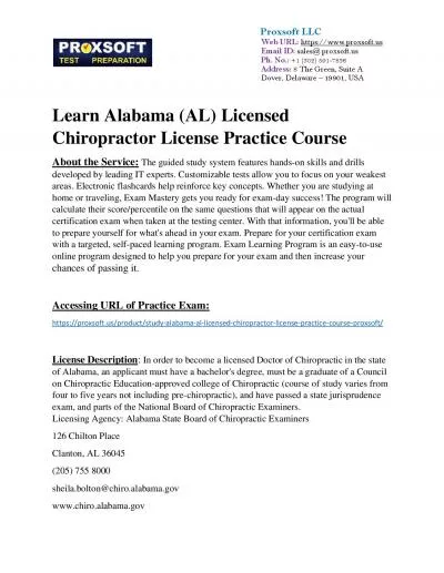 Learn Alabama (AL) Licensed Chiropractor License Practice Course