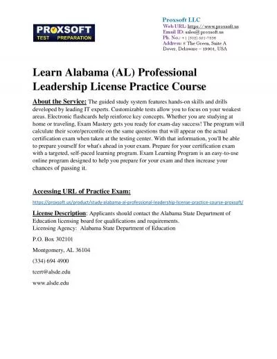 Learn Alabama (AL) Professional Leadership License Practice Course