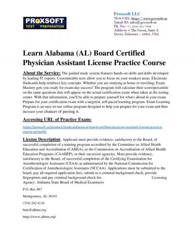 Learn Alabama (AL) Board Certified Physician Assistant License Practice Course