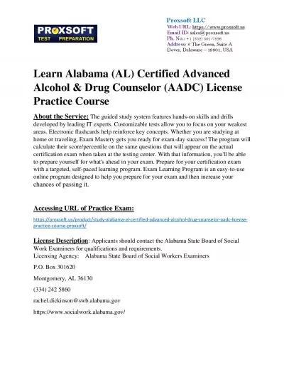 Learn Alabama (AL) Certified Advanced Alcohol & Drug Counselor (AADC) License Practice