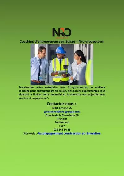 Coaching d\'entrepreneurs en Suisse | Nro-groupe.com