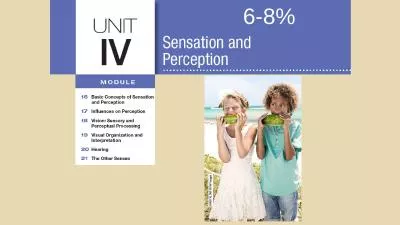 Unit 4 Sensation and Perception