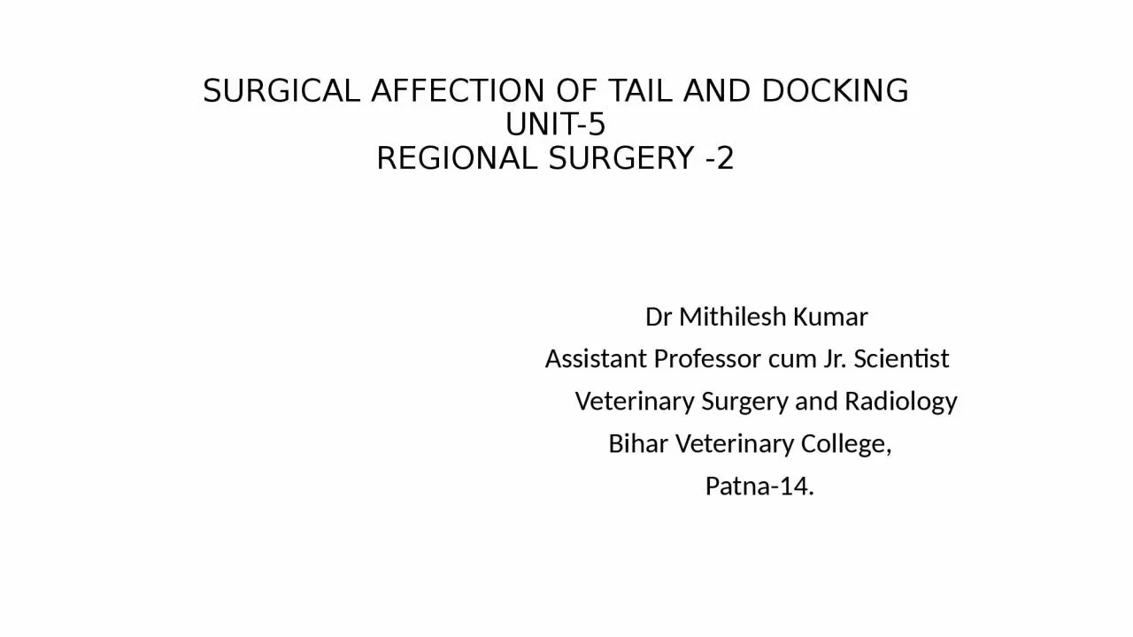 PPT-SURGICAL AFFECTION OF TAIL AND DOCKING