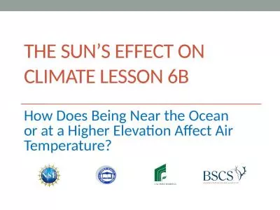 The sun’s effect on climate Lesson 6b