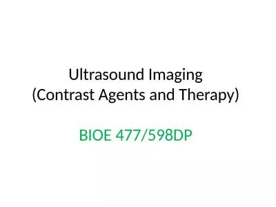Ultrasound Imaging (Contrast Agents and Therapy)