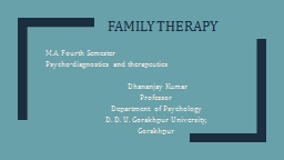 Family  therapy M.A. Fourth Semester