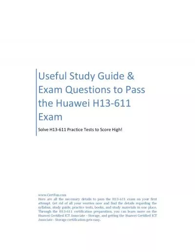 Useful Study Guide & Exam Questions to Pass the Huawei H13-611 Exam