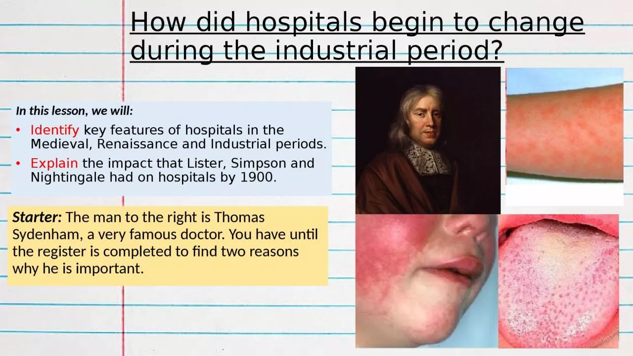 PPT-How did hospitals begin to change during the industrial period?