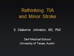 PPT-Rethinking TIA and Minor Stroke