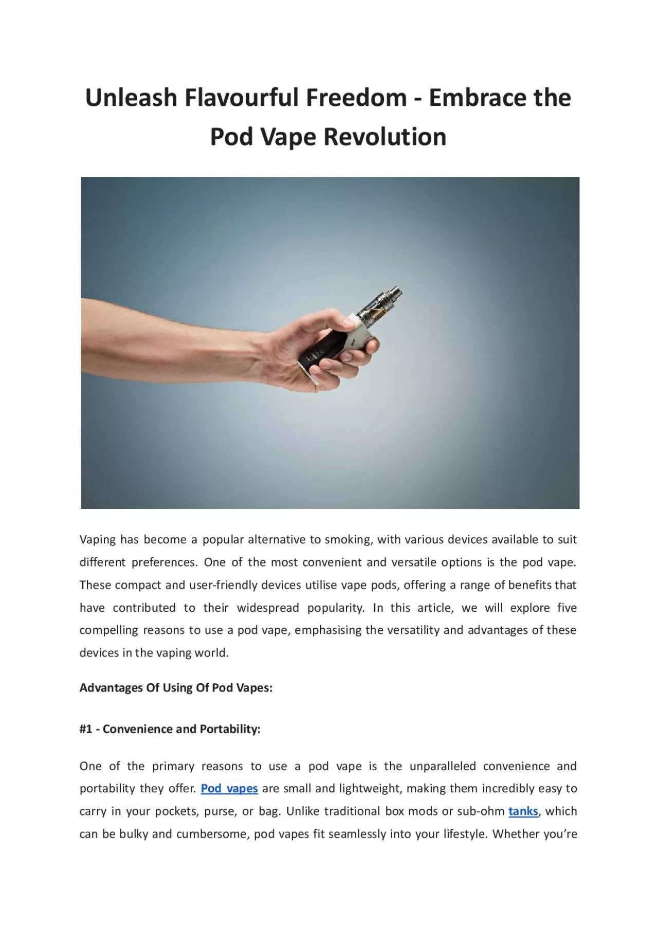 PDF-Unleash Flavourful Freedom - Embrace the Pod Vape Revolution