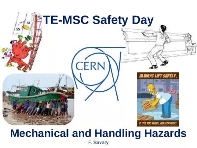TE-MSC Safety Day Mechanical and Handling Hazards