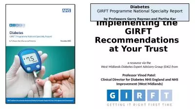 Implementing the  GIRFT Recommendations