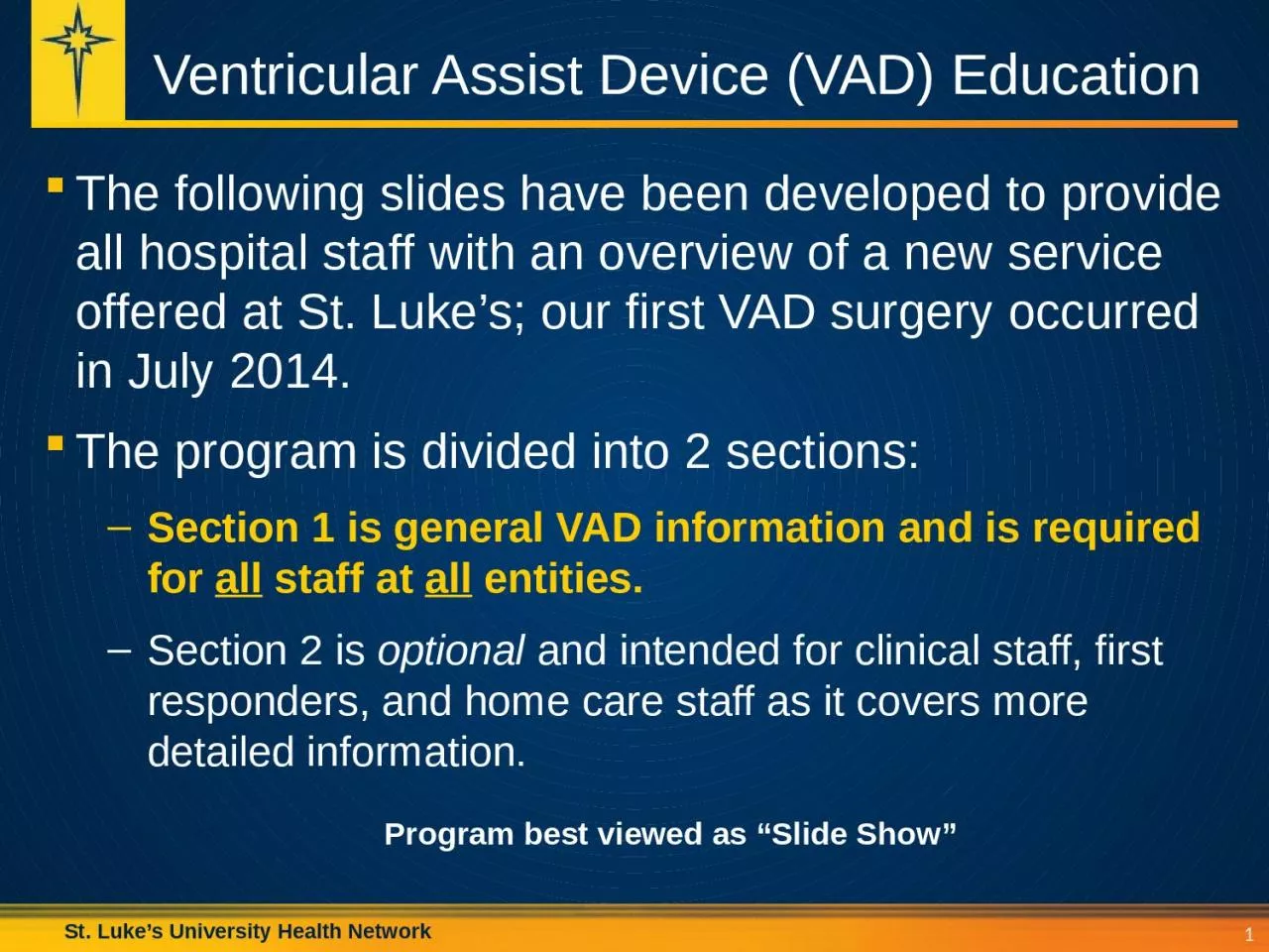 PPT-Ventricular Assist Device (VAD) Education