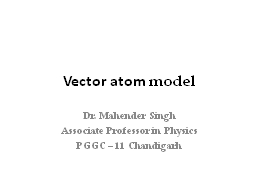 Vector atom  model Dr.  Mahender