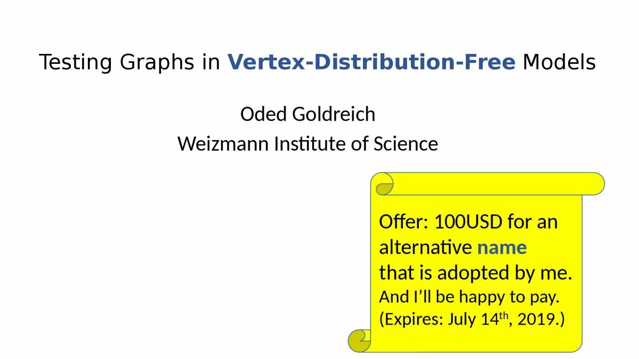 PPT-Testing Graphs in Vertex-Distribution-Free