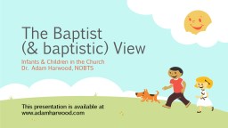 The Baptist  (& baptistic) View