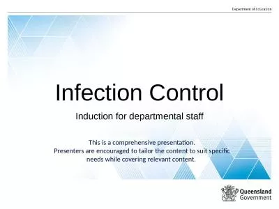 Infection Control Induction for departmental staff