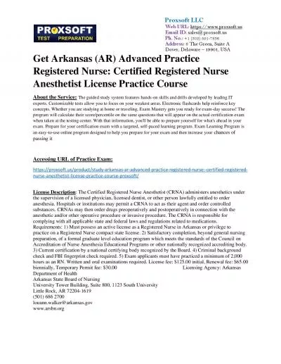 Get Arkansas (AR) Advanced Practice Registered Nurse: Certified Registered Nurse Anesthetist