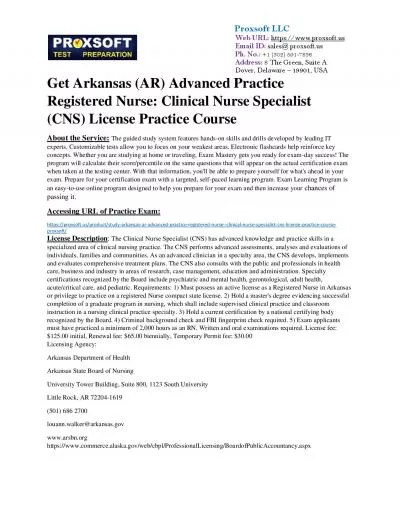 Get Arkansas (AR) Advanced Practice Registered Nurse: Clinical Nurse Specialist (CNS)
