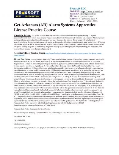 Get Arkansas (AR) Alarm Systems Agent License Practice Course