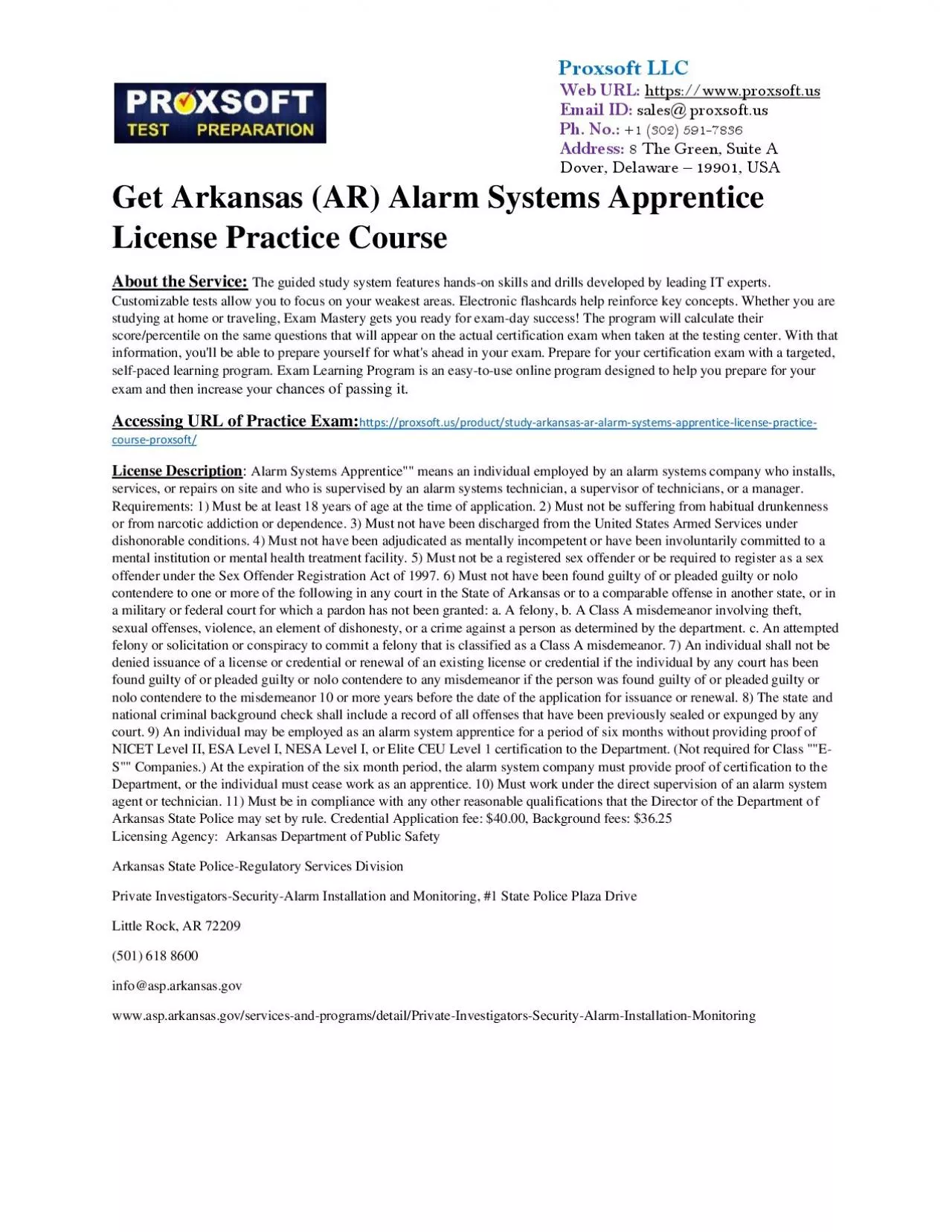 PDF-Get Arkansas (AR) Alarm Systems Apprentice License Practice Course