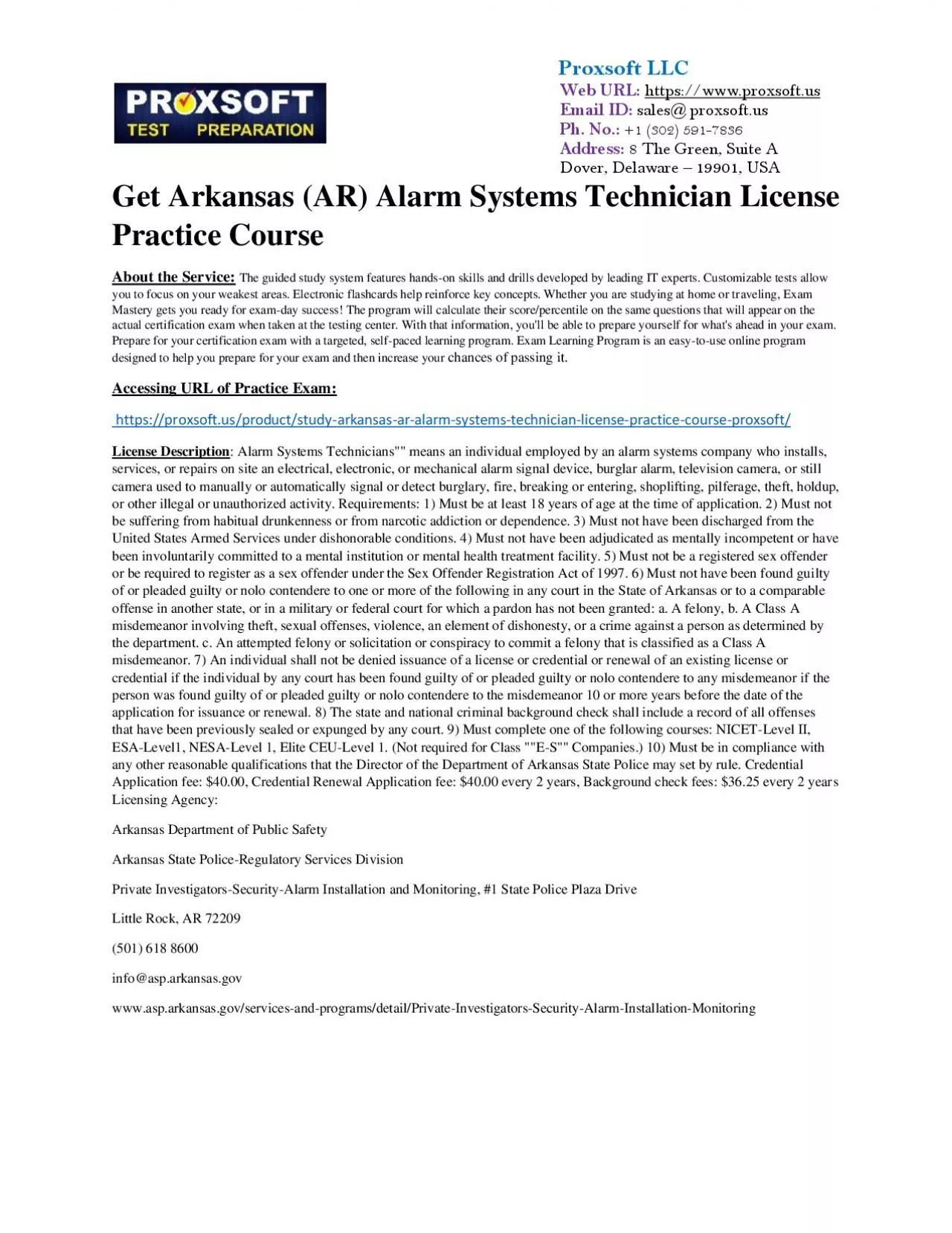 PDF-Get Arkansas (AR) Alarm Systems Technician License Practice Course