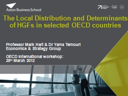 The Local Distribution and Determinants of HGFs in selected OECD countries