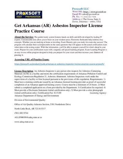 Get Arkansas (AR) Asbestos Inspector License Practice Course