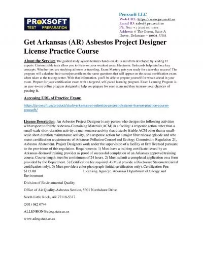 Get Arkansas (AR) Asbestos Project Designer License Practice Course