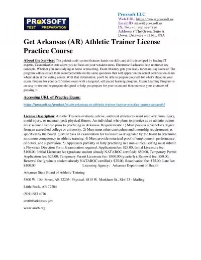 Get Arkansas (AR) Athletic Trainer License Practice Course