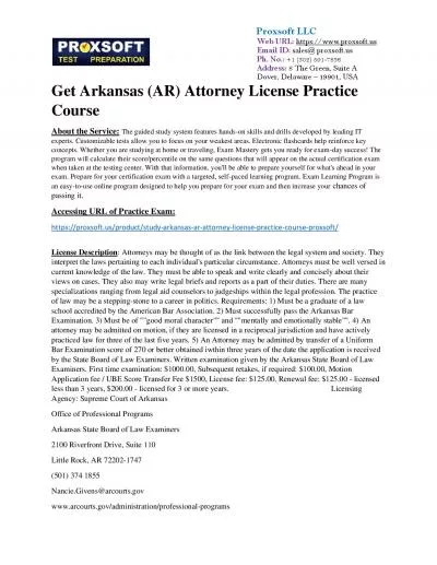 Get Arkansas (AR) Attorney License Practice Course