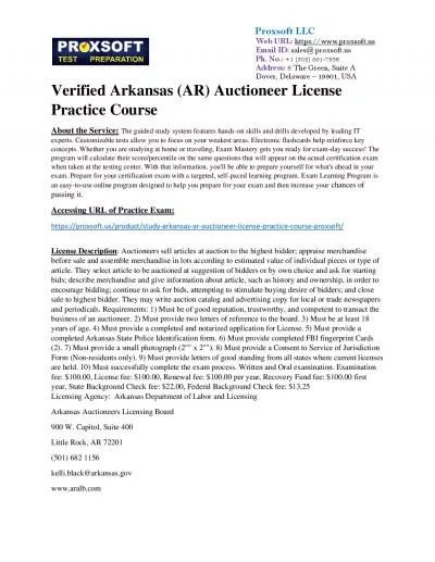 Verified Arkansas (AR) Auctioneer License Practice Course