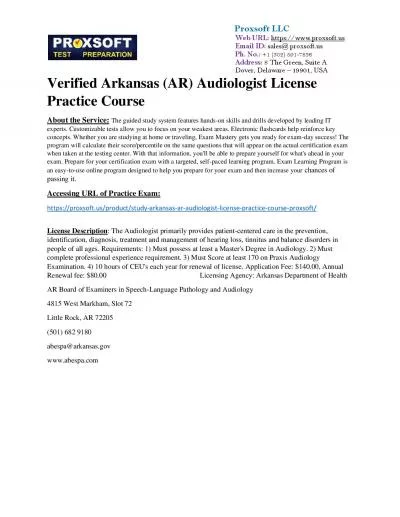 Verified Arkansas (AR) Audiologist License Practice Course