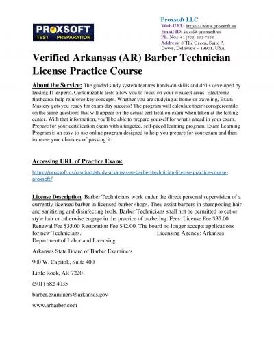 Verified Arkansas (AR) Barber Technician License Practice Course