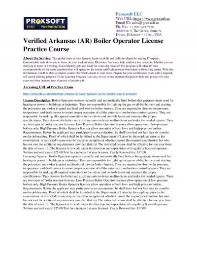 Verified Arkansas (AR) Boiler Operator License Practice Course