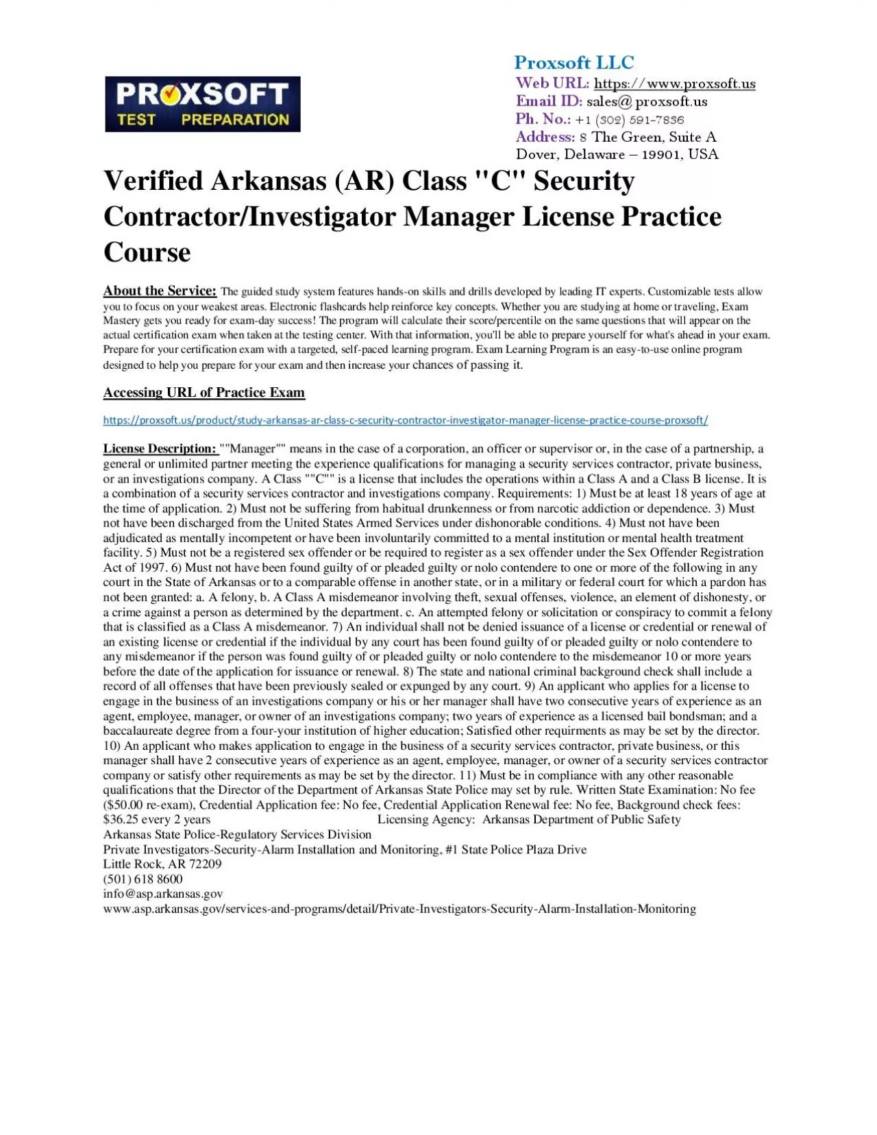 PDF-Verified Arkansas (AR) Class \