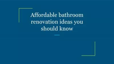 Affordable bathroom renovation ideas you should know