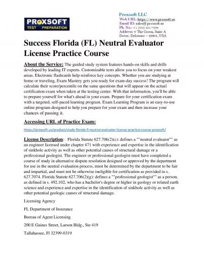 Success Florida (FL) Neutral Evaluator License Practice Course