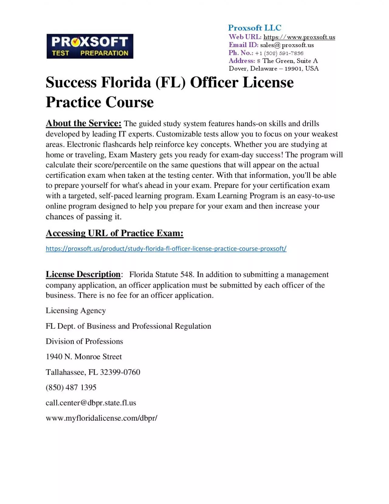 PDF-Success Florida (FL) Officer License Practice Course