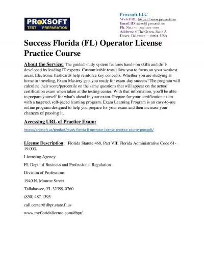 Success Florida (FL) Operator License Practice Course