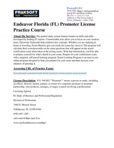 Endeavor Florida (FL) Promoter License Practice Course