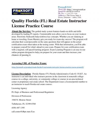 Quality Florida (FL) Real Estate Instructor License Practice Course