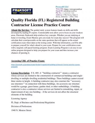 Quality Florida (FL) Registered Building Contractor License Practice Course